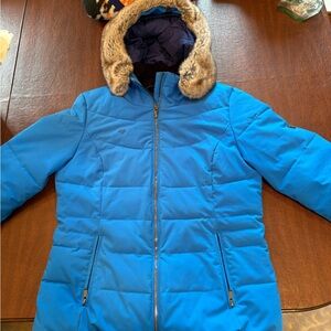Obermeyer Royal Blue Jacket with Faux Fur Trim